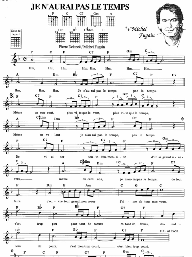 Je N'Aurai Pas Le Temps Michel Fugain PDF