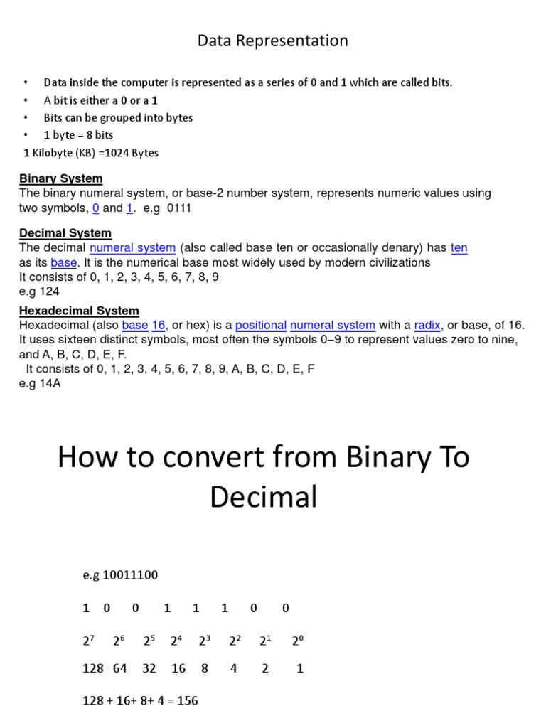 Binary Decimal Hex | PDF | Decimal | Bit