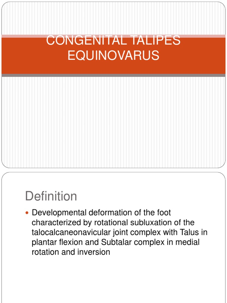 Congenital Talipes Equinovarus PDF Foot Ankle