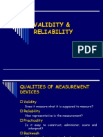 Validity & Reliability of Measurement Devices