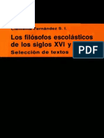 Los Filosofos Escolasticos de Los Siglos Xvi y Xvii Seleccion de Textos PDF