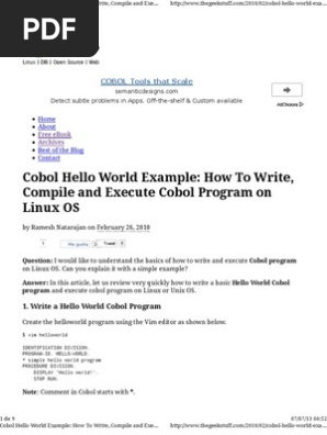 Cobol Install Linux Computer Programming
