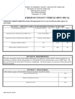 Application For High Occupancy Vehicle (Hov) Decal
