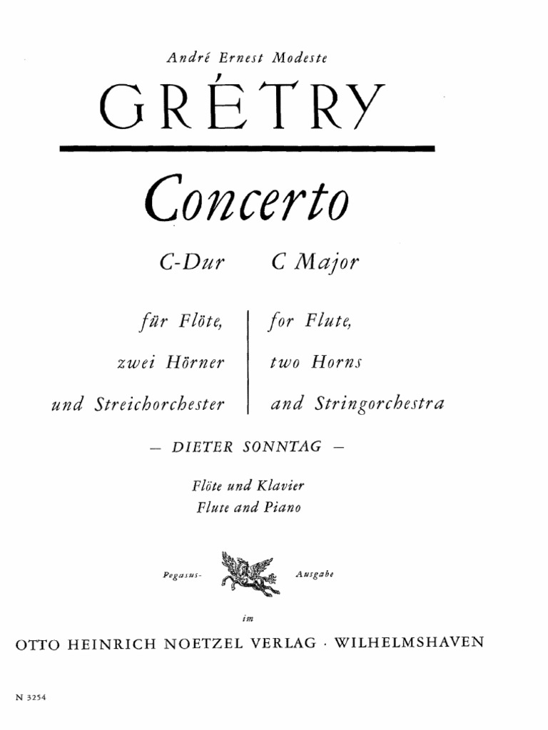 Gretry. Concerto C Major PDF Concerto Musical Compositions