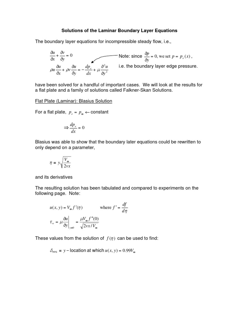 Laminar Boundary Layer Solutions Explained | PDF | Teaching Methods ...