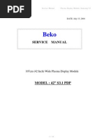 Download Beko Service Manual for Panel Sdi42sdv3 by videoson SN15955387 doc pdf