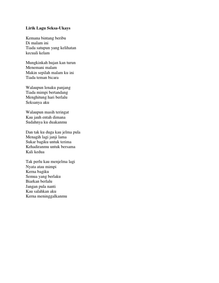 Lirik Lagu Seksa Pdf