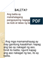 BALITA Bilang Sining NG Paglalahad