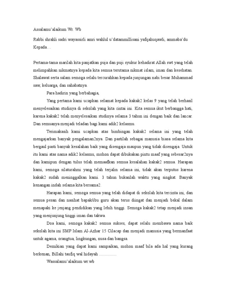 Pidato Perpisahan | PDF