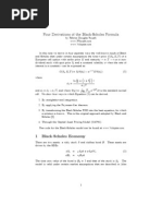 Four Derivations of The Black-Scholes Formula