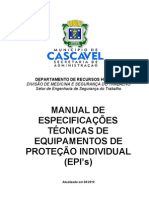 Manual de Especificações Técnicas de Equipamentos de Proteção Individual
