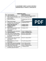 Kalender Akademik Semester Gasal Tahun Ajaran 20132014