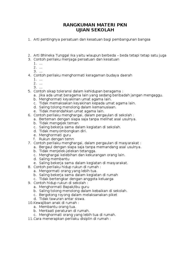 rangkuman materi pkn