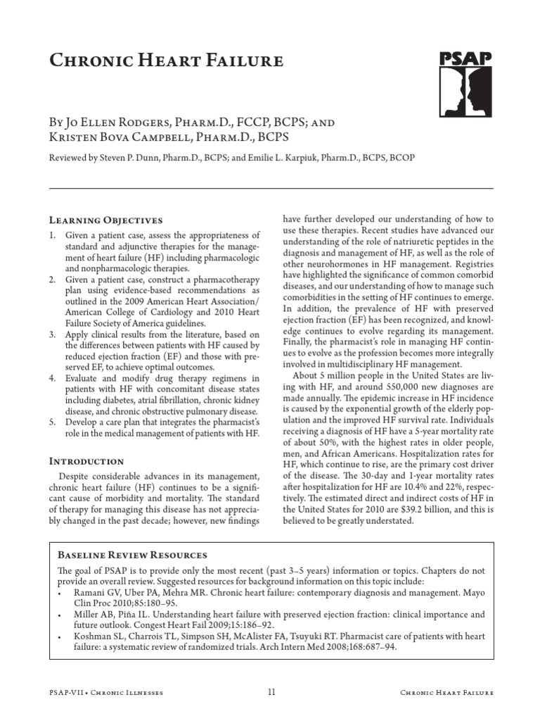 Managing Chronic Heart Failure: Guidelines | PDF | Heart Failure ...