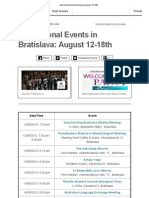 International Events Bratislava August 12-18th