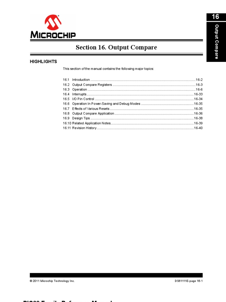 Section 16. Output Compare | Pic Microcontroller | Timer