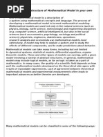 Describe The Structure of Mathematical Model in Your Own Words