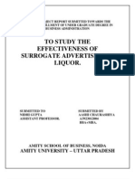 To Study The Effectiveness of Surrogate Advertising in Liquor