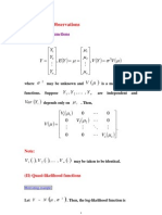 Independent Observations: (I) Covariance Functions