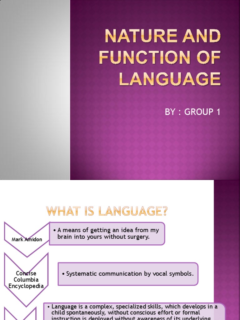 Nature and Functions of Language | PDF | Symbols | Linguistics