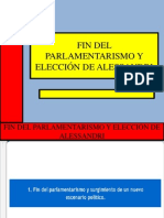 FIN DEL PARLAMENTARISMO Y ELECCIÓN DE ALESSANDRI