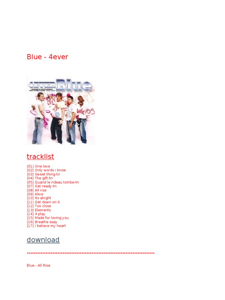 Blue - 4ever: Download | PDF