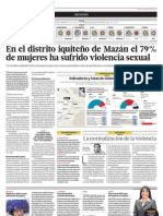 En El Distrito Iquiteño de Mazán El 79% de Mueres Ha Sufrido Violencia Sexual