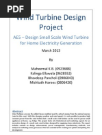 Design Small Scale Wind Turbine for Home Electricity Generation