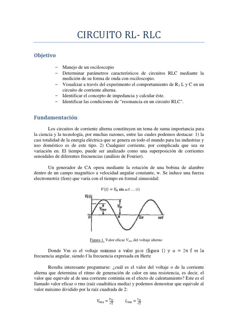 Análisis del comportamiento de un circuito RLC mediante mediciones con ...