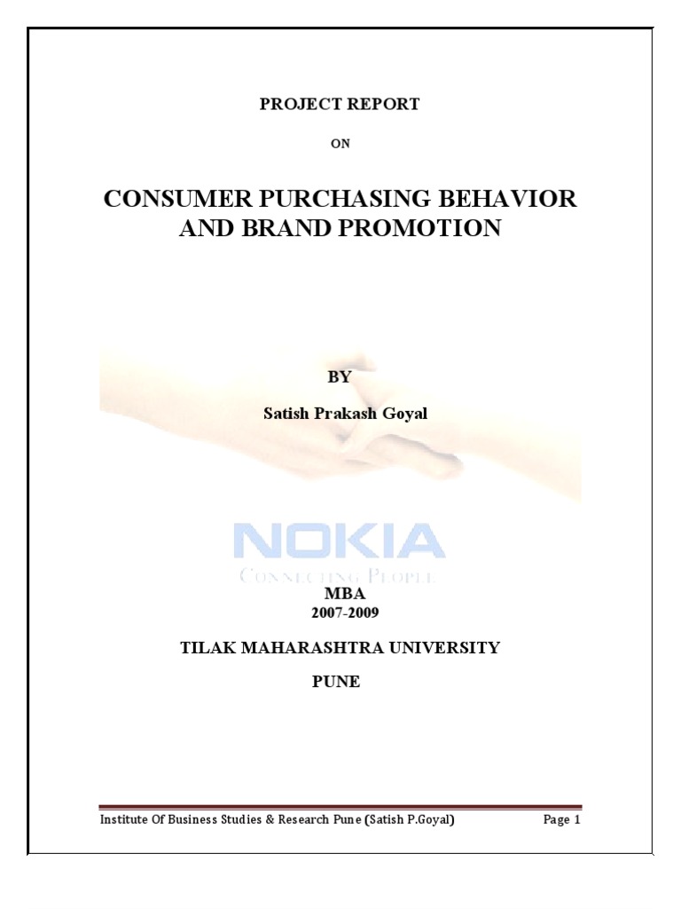 Dissertation report on consumer buying behaviour