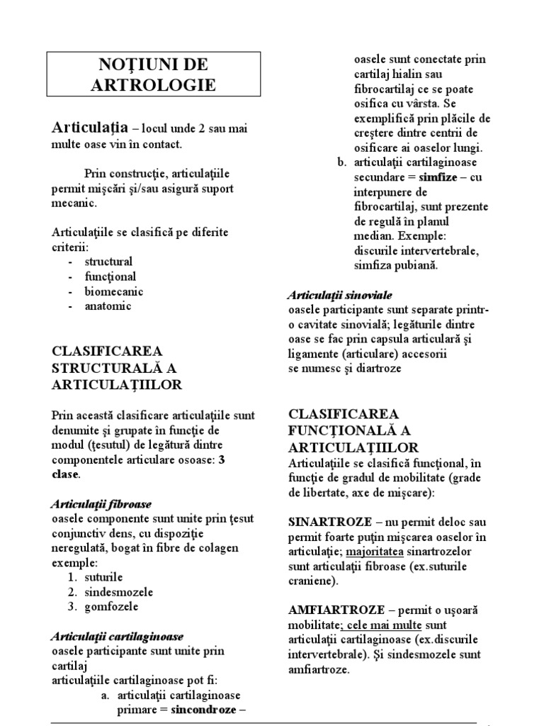 articulatii fibroase)