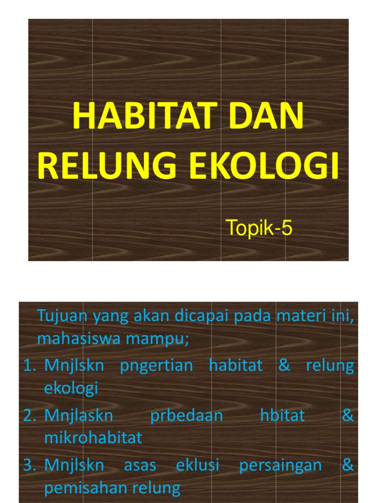 Bab Vi. Habitat & Relung Ekologi | PDF