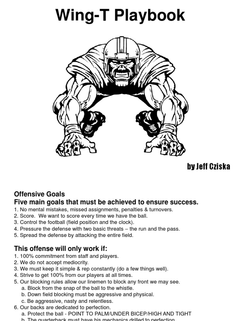 Hybrid WingT/Double Wing Playbook Quarterback Positions (Team