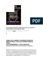 La Fórmula Illuminati Usada para Crear Un Esclavo e Indetectable Control Mental Total