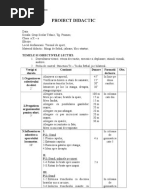 Proiect Didactic Sem I A X A