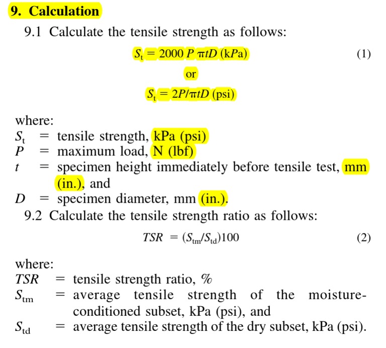Formulas Astm d 4867 | Ultimate Tensile Strength | Building Engineering