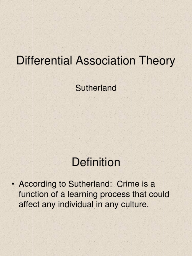Differential Association Theory Download Free PDF Deviance (Sociology) Social Psychology