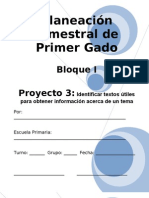 1er Grado - Bloque I - Proyecto 3