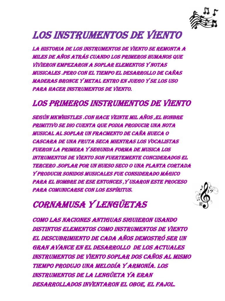Los Instrumentos de Viento | PDF | Arte | Historia