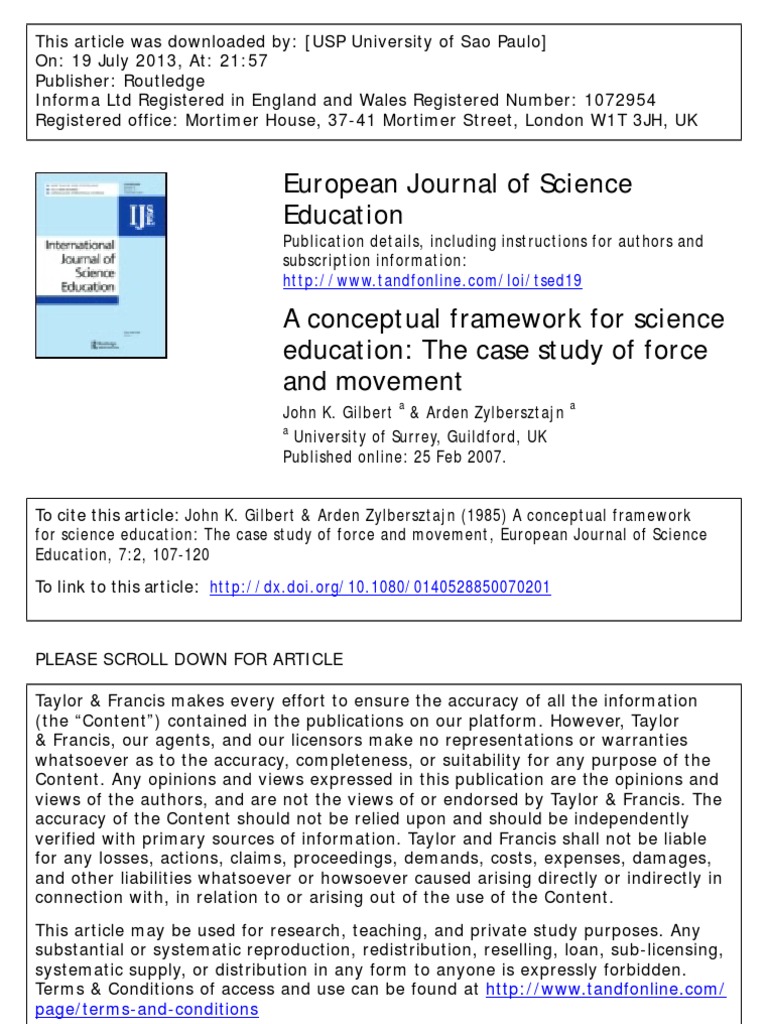Conceptual Framework for Science Education | PDF | Inertia | Force