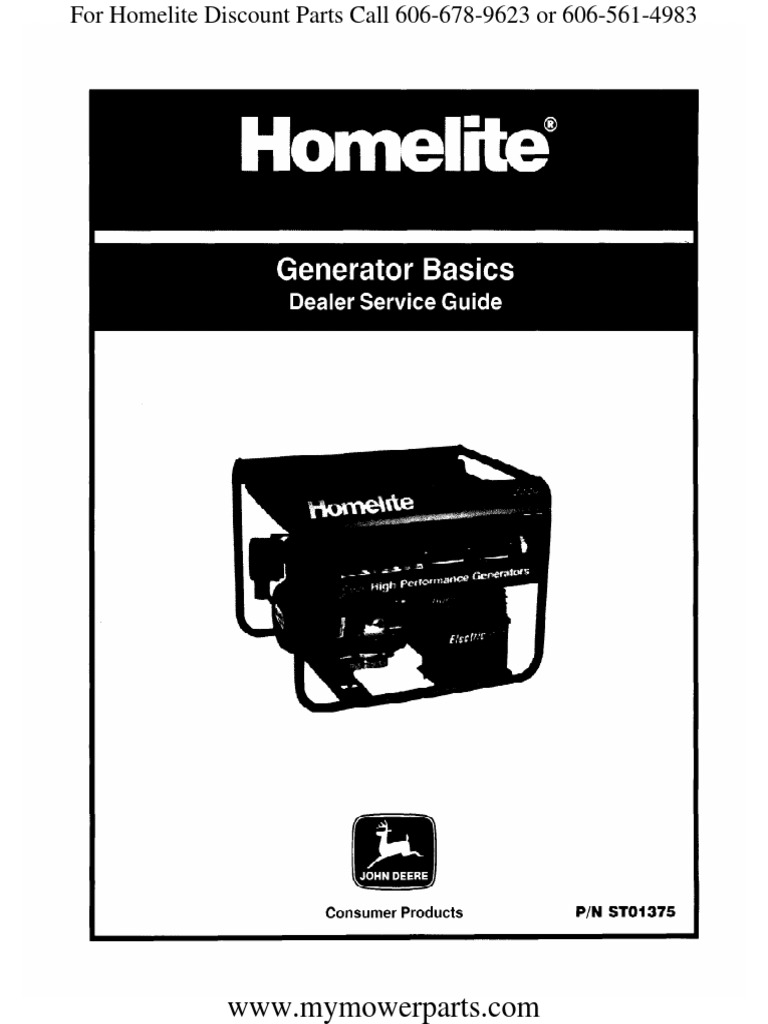 Homelite Generator Basics Rev. 1 Repair Manual