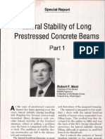 Lateral Stability of Long Prestressed Concrete Beams - Part 1 