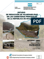 Estudio de la Reducciòn de la Vulnerabilidad en las Carreteras principales de la Republica de Nicaragua (Vol. 1-5) Sumario