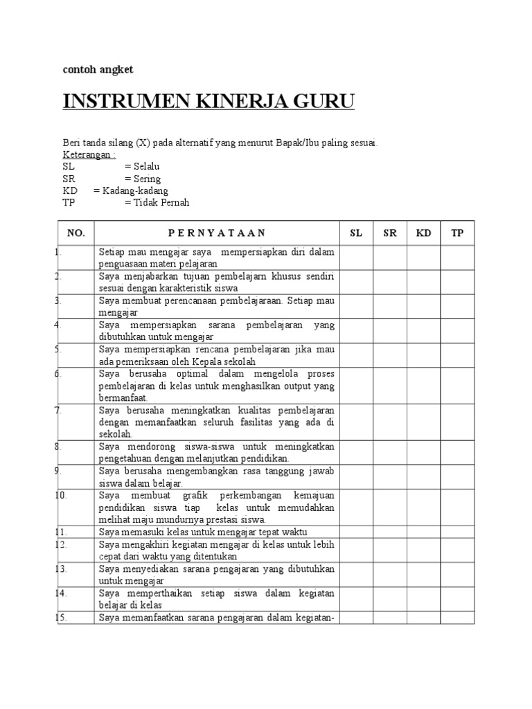 Contoh Angket Penelitian Sosiologi - Simak Gambar Berikut