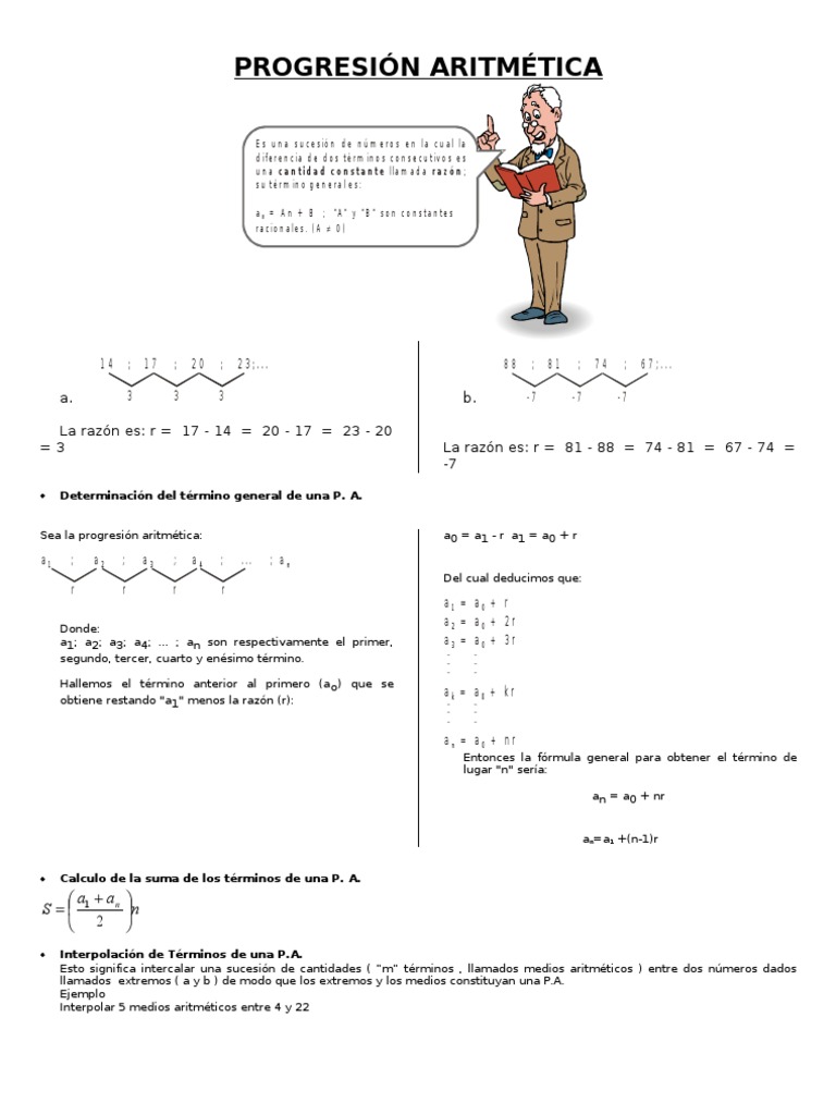Anexo Progresión Aritmética | PDF | Métodos y materiales de enseñanza