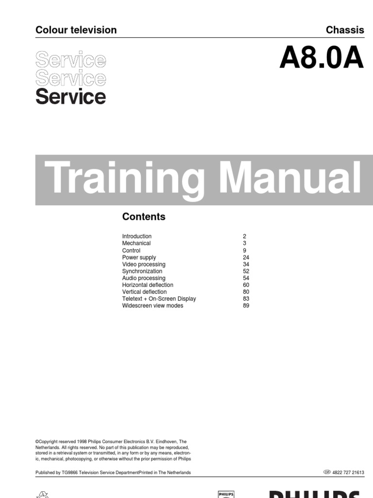 Tv Philips Chassis a8-0a Training Manual | Analog To Digital Converter |  Power Supply