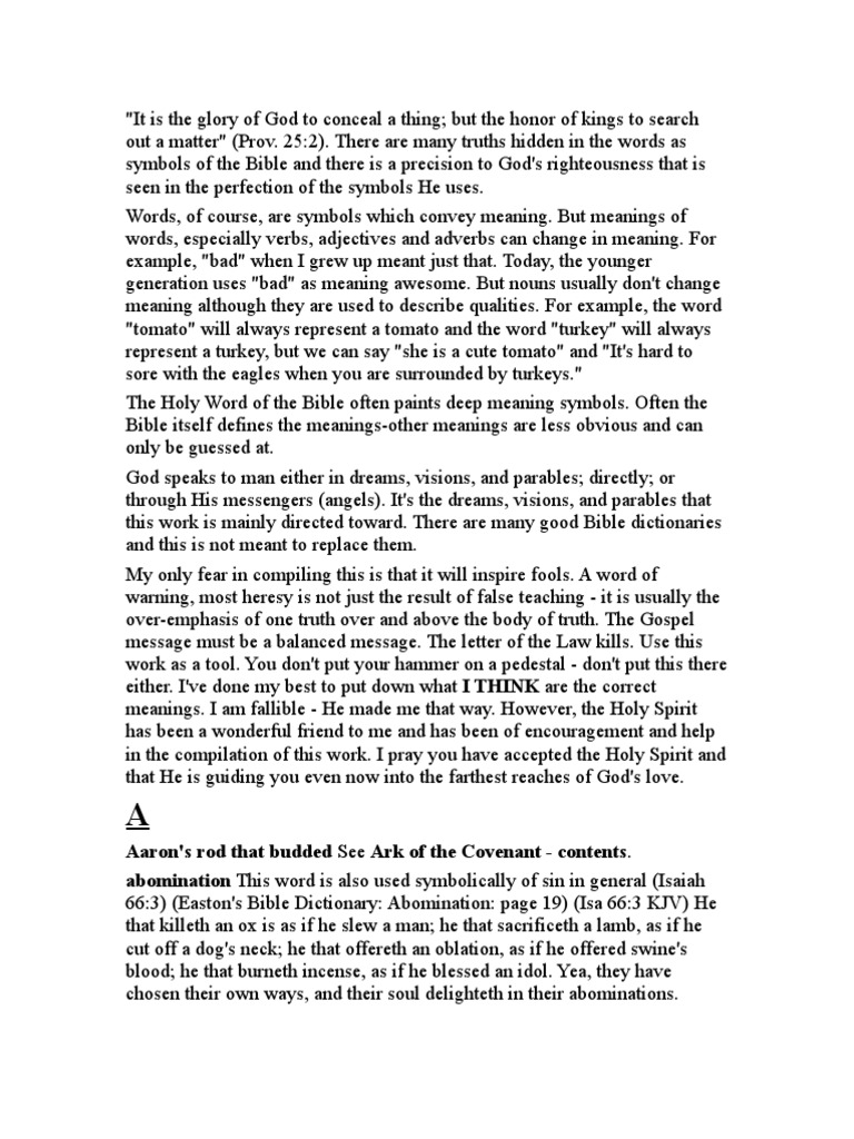 What Different Things Symbolize in The Bible PDF Ark Of The Covenant Sacrifice