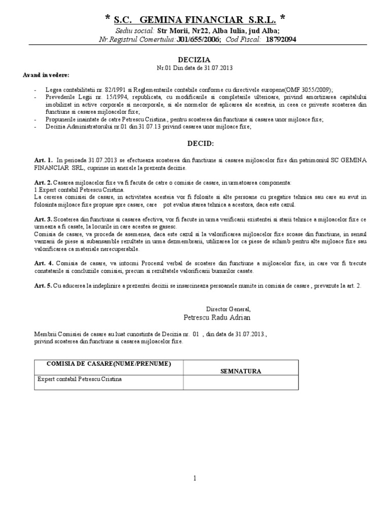 Decizie De Casare Model