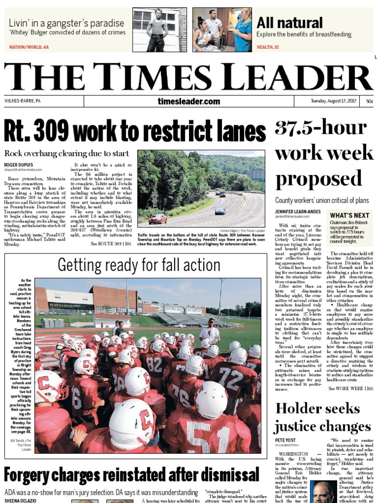 Times Leader 08-13-2013 | PDF | Hassan Rouhani | Wilkes Barre