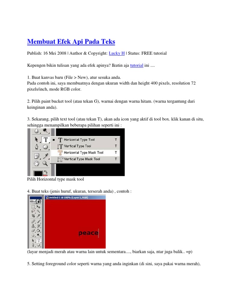 Membuat Efek API Pada Teks | PDF